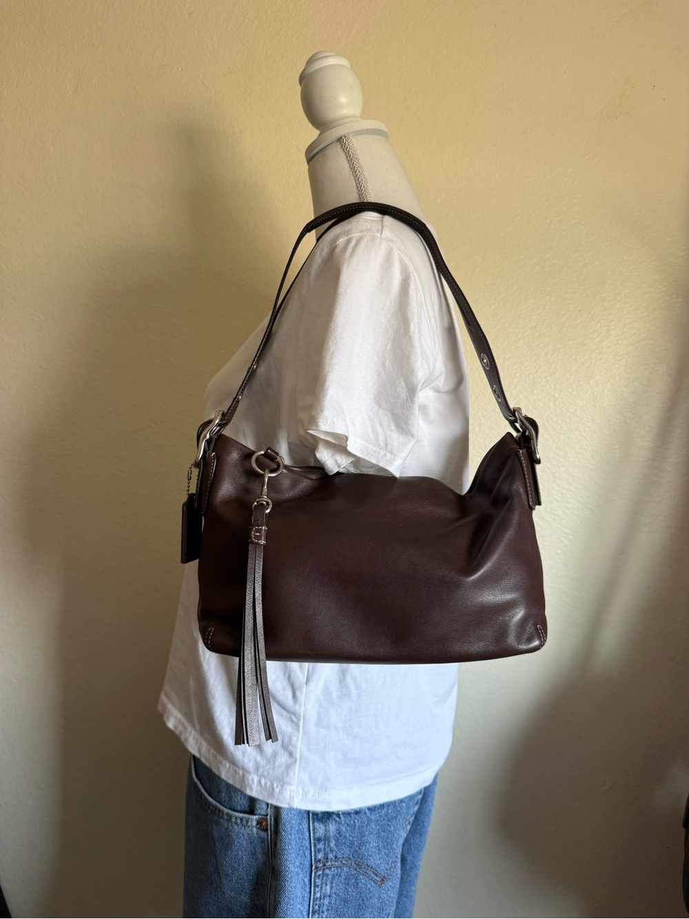 Coach y2k 2006 East West Legacy Brown Leather Shoulder Bag Style 1417